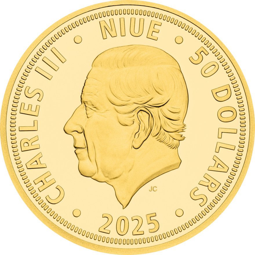Back of the Gold Czech lion 1 oz - Proof - 2025