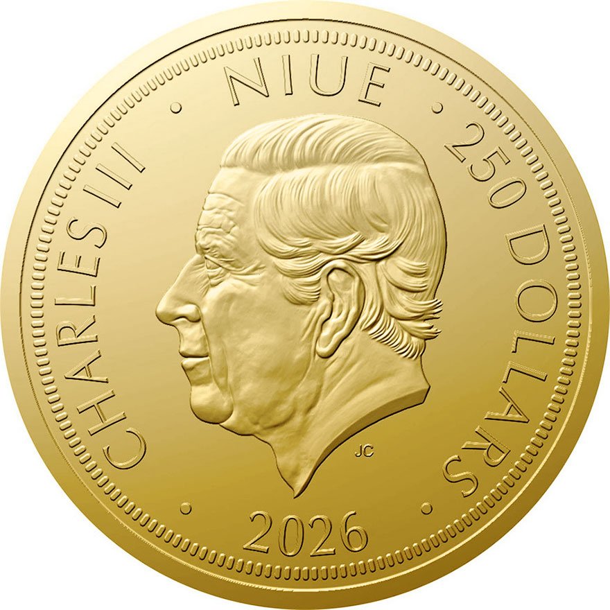 Back of Gold Czech Lion 5 oz 2026