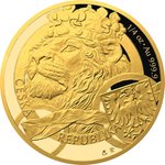Front of the Gold Czech lion 1/4 oz - Proof - 2025