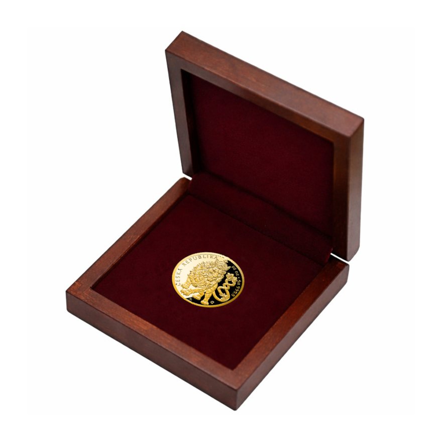 Gold Czech lion 1/4 oz - Proof - 2026 in the original coin case