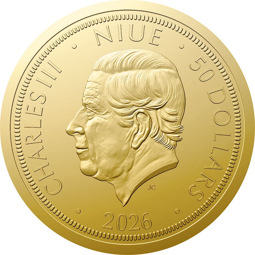 Back of Gold Czech Lion 1 oz 2026