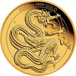 Front of the Gold Dragon Chinese Mythical Creatures 1 oz PF - 2025