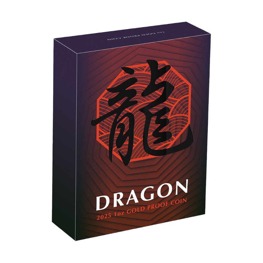 Gold Dragon Chinese Mythical Creatures 1 oz PF - 2025 in the original Box