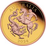 Front of the Gold Five Sovereign PF Roségold - 125th Anniversary - Perth Mint