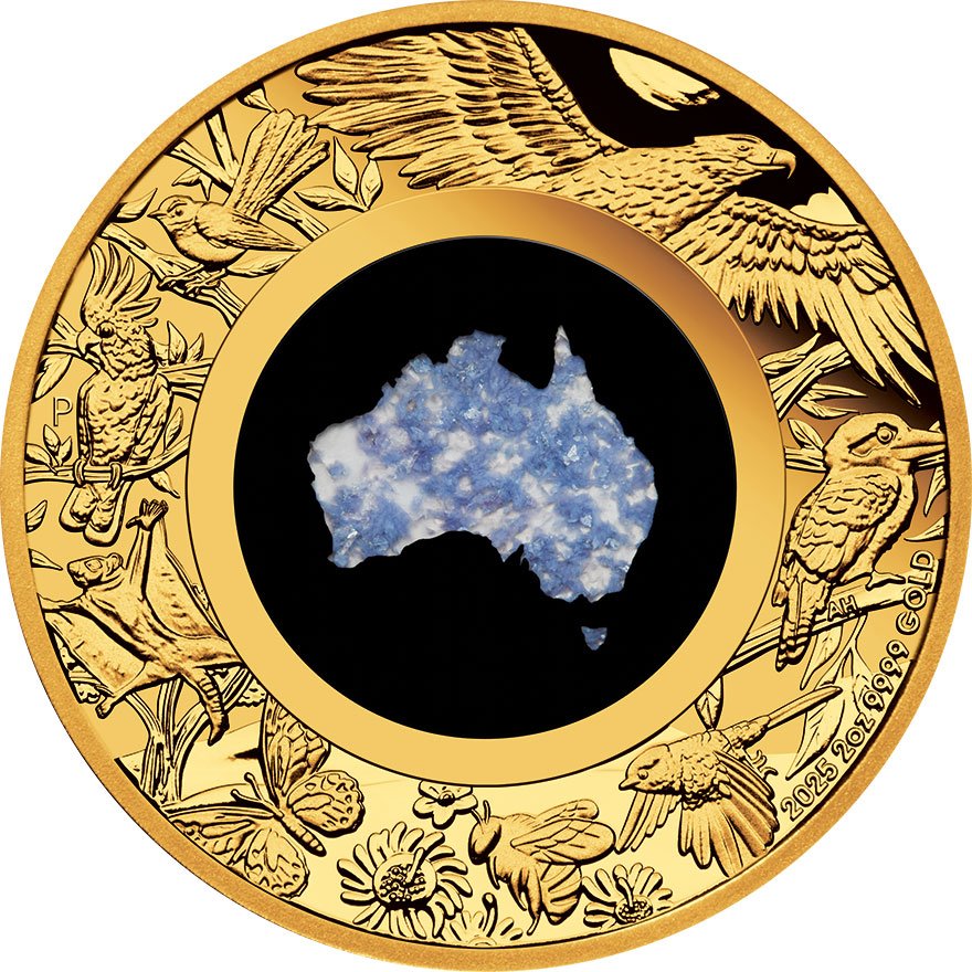 Front of Gold Great Southern Land 1 oz PF - Lepidolith Coin