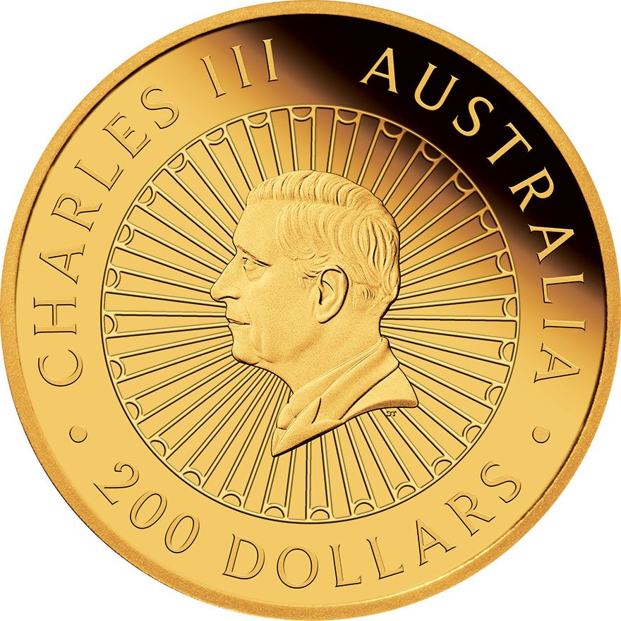Back of Gold Great Southern Land 1 oz PF - Lepidolith Coin