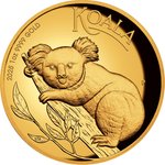 Front of the Gold Koala 1 oz Proof- High Relief 2025