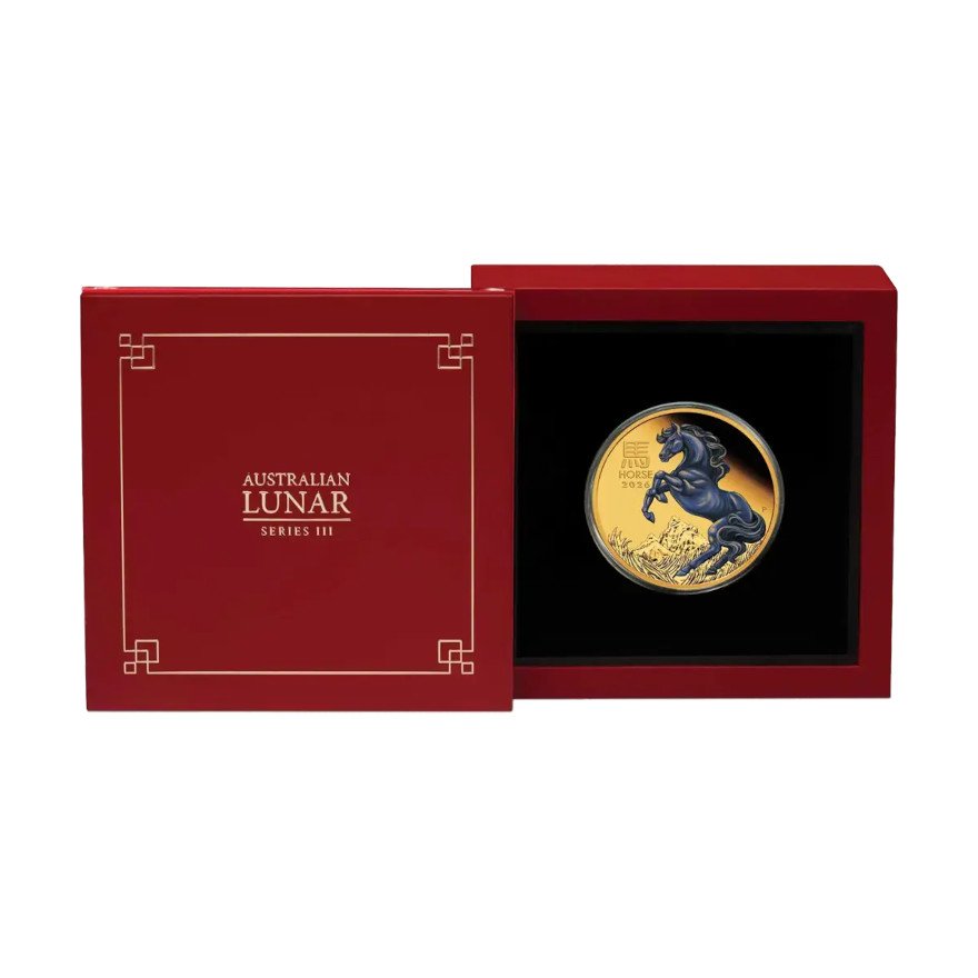 Coin case of Gold Lunar colored horse 1 oz - Proof 2026