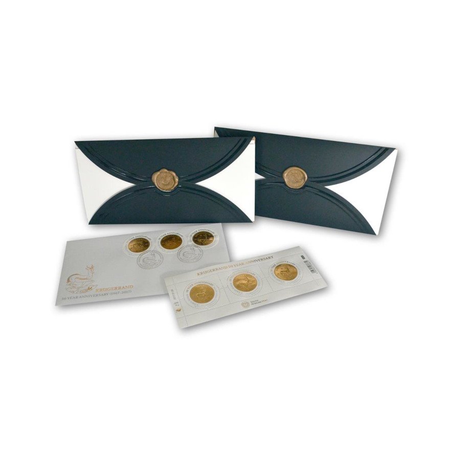 Gold Krugerrand 5 oz PF - 50th Anniversary 2017 in the original coin case