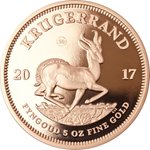 Front of the Gold Krugerrand 5 oz PF - 50th Anniversary 2017