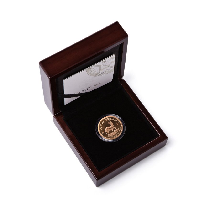 Gold Krugerrand 1/2 oz PF - 2026 in the original coin case