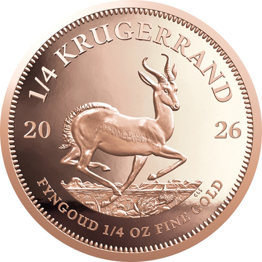 Front of the Gold Krugerrand 1/4 oz PF - 2026