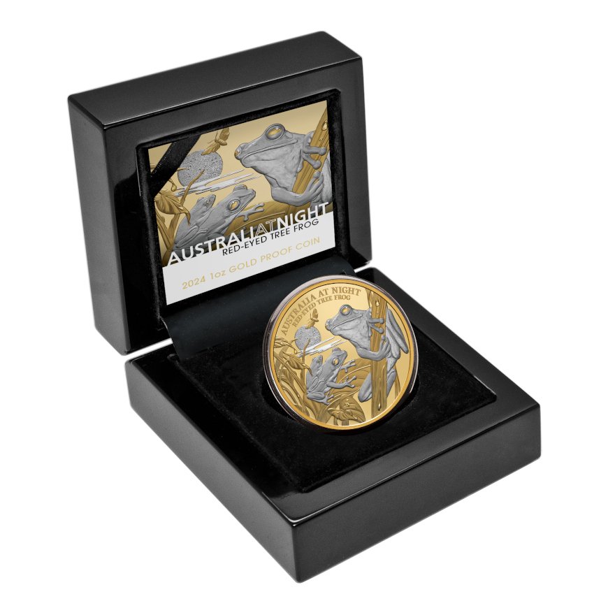 View 4: Gold Rotaugenlaubfrosch 1 oz - Platinbeschichtet 2024