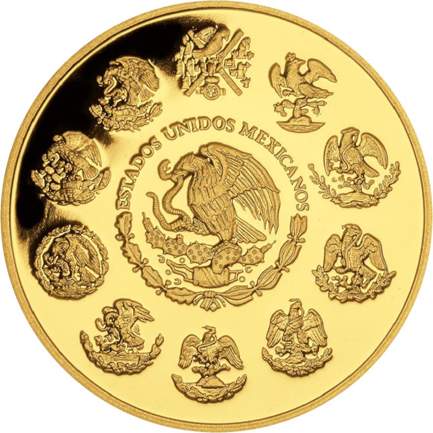 Back of the Gold Mexico Libertad - 5 Value Set - PF 2024
