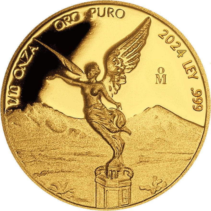 Front of the Gold Mexico Libertad - 5 Value Set - PF 2024