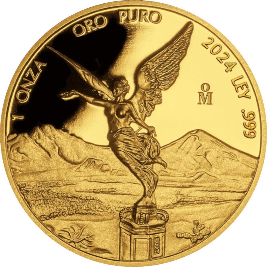 Front of the Gold Mexico Libertad - 5 Value Set - PF 2024