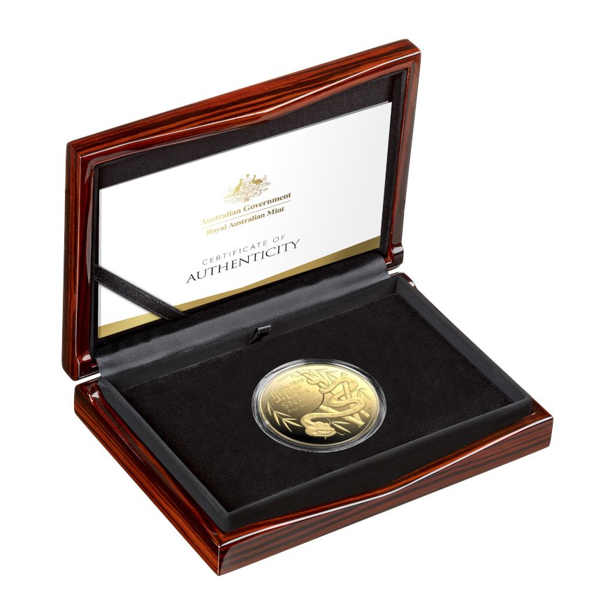Gold Lunar Snake 5 oz PF - RAM 2025  in the original coin case