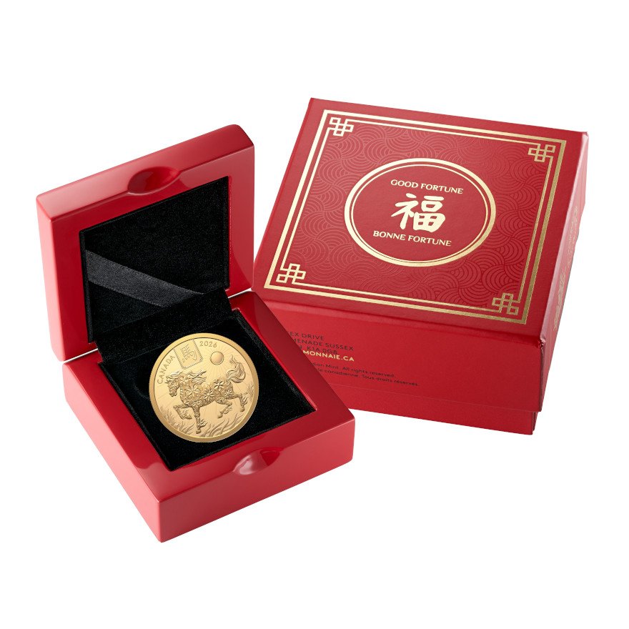 Gold Lunar Horse 15 g Proof - Royal Canadian Mint 2026 in original coin case