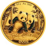 Front of Gold China Panda Proof 50 g - 2026
