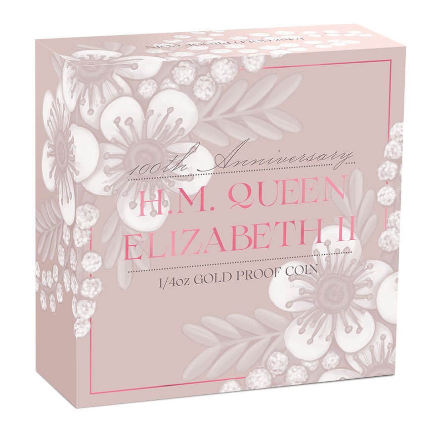 Shipper of Gold HM QE 100th Anniversary 1/4 oz Proof 2026