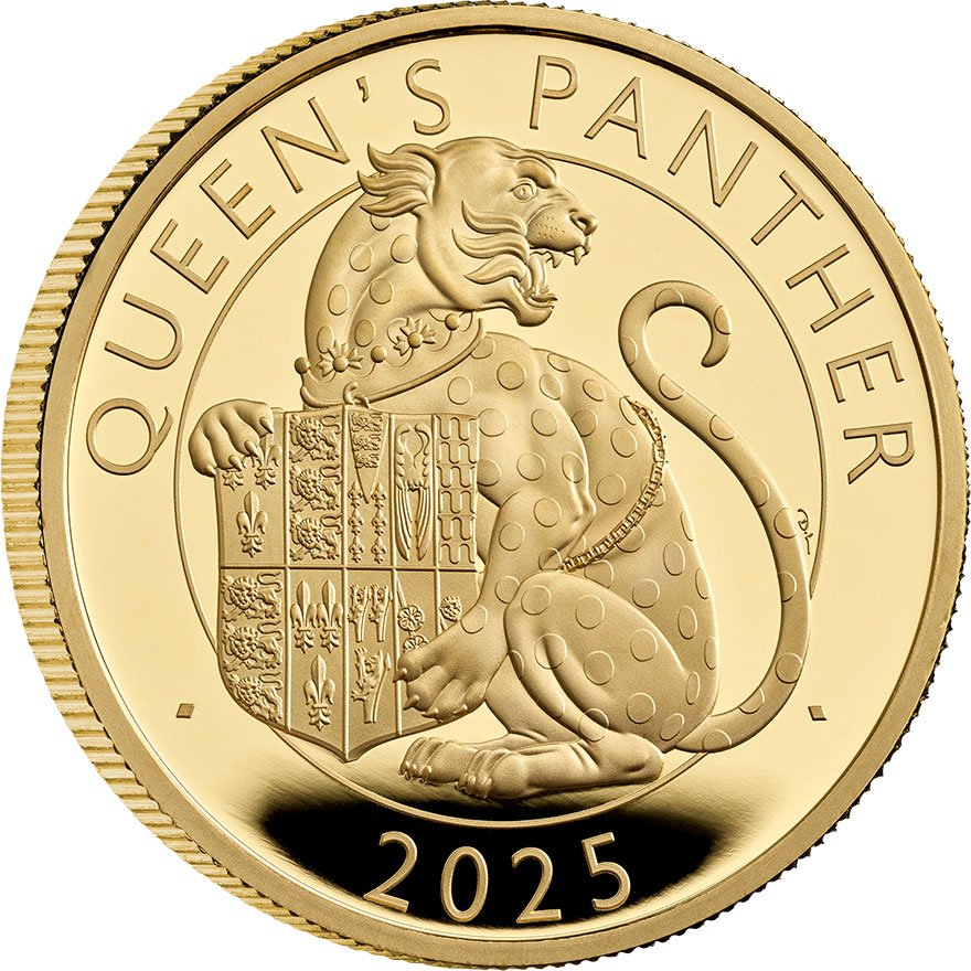 View 2: Gold The Queen's Panther 1/4 oz PP - Royal Tudor Beasts 2025