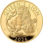 Front of the Queen's Lion 2 oz PF - Royal Tudor Beasts 2025