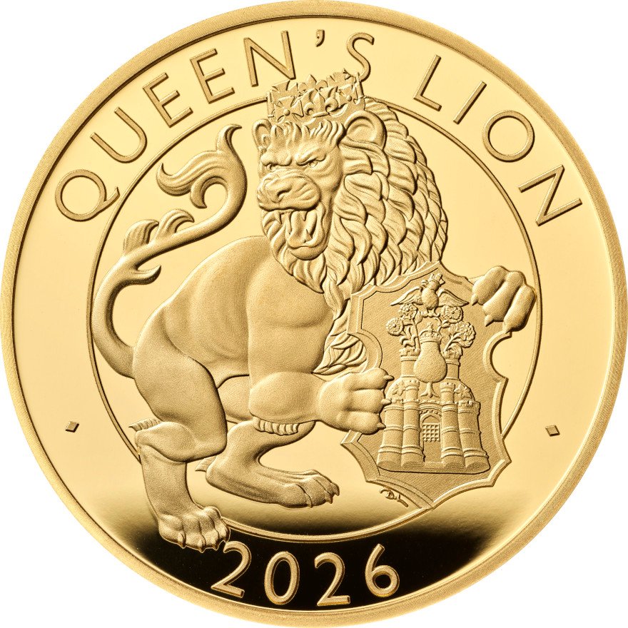 Front of the Queen's Lion 1 oz PF - Royal Tudor Beasts 2025