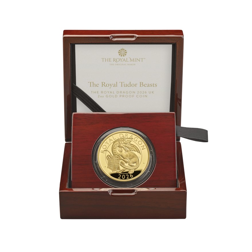Gold Royal Dragon 2 oz PP - Royal Tudor Beasts 2026