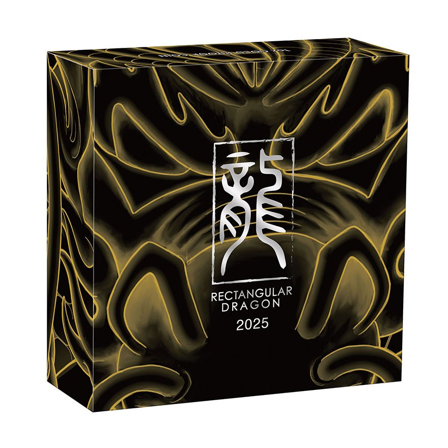 Gold Dragon Rectangle 1 oz Proof - 2025 in the original box
