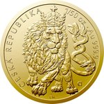 Front of Gold Czech Lion 1/50 oz 2026
