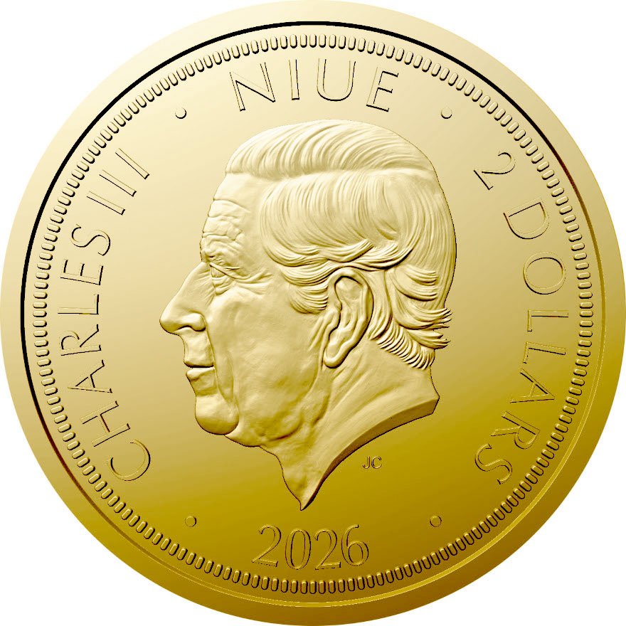 Back of Gold Czech Lion 1/50 oz 2026