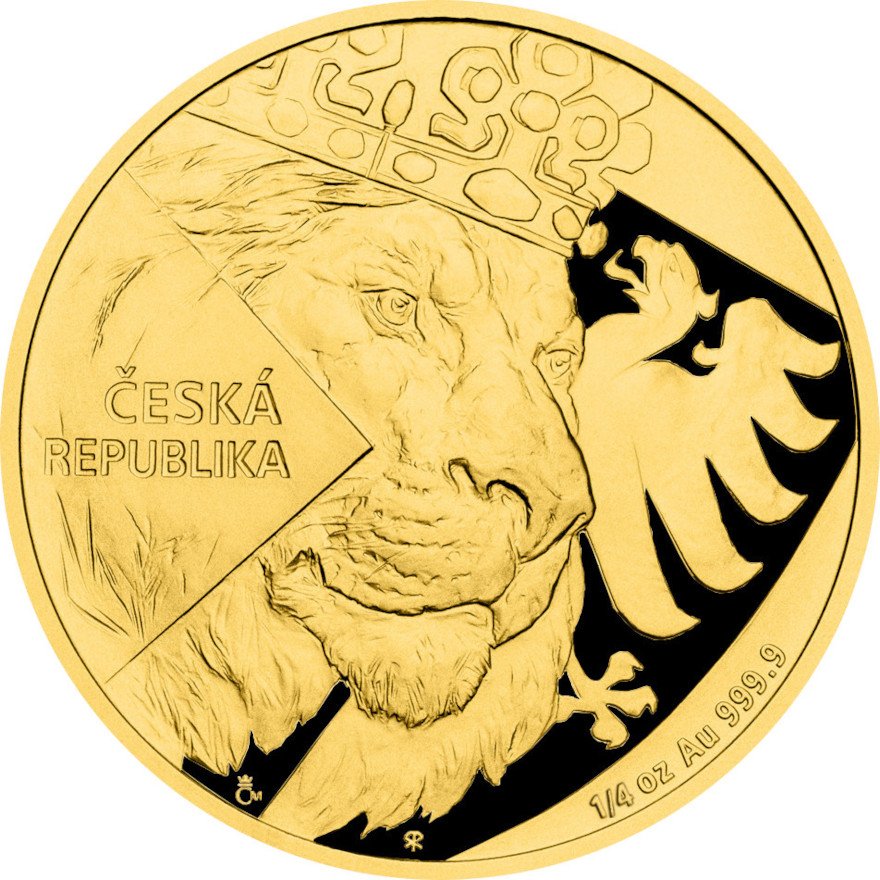 View 1: Gold Tschechischer Löwe 1/4 oz - PP - 2024 (inkl. Etui und COA)