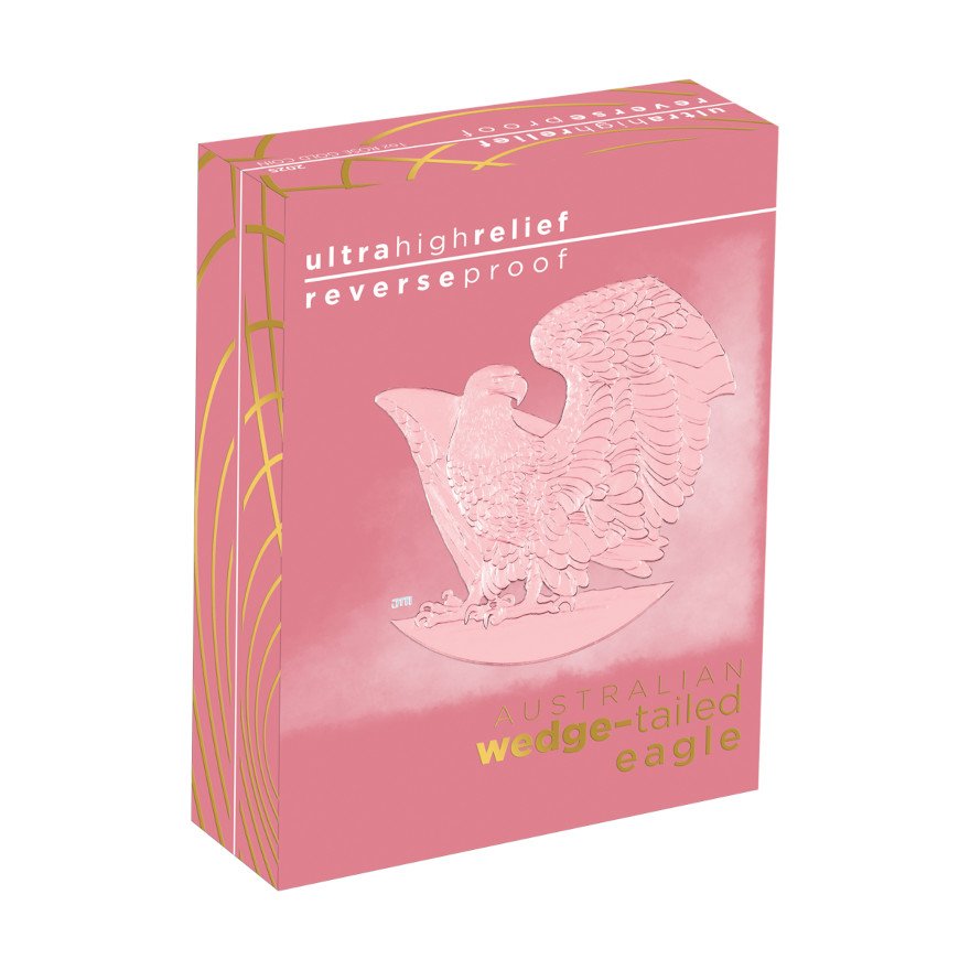 Gold Wedge Tailed Eagle 1 oz RP Rosegold - High Relief 2025 in shipper