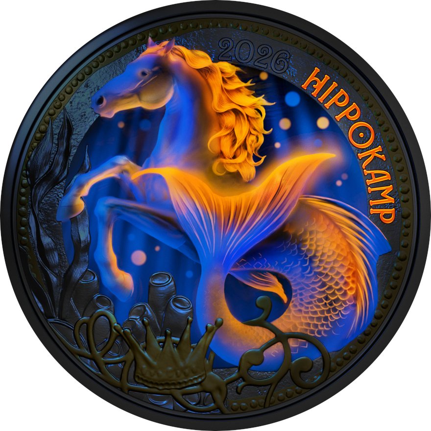 Front (Dark) of the Fantastic Creatures “The Hippokamp” 3 EUR UNC – 2026