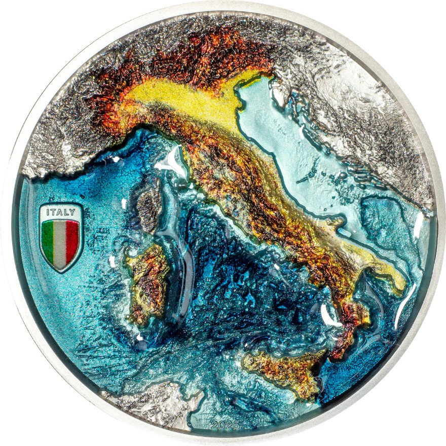 Front of Silver Repubblica Italiana 2 oz PF - 2025