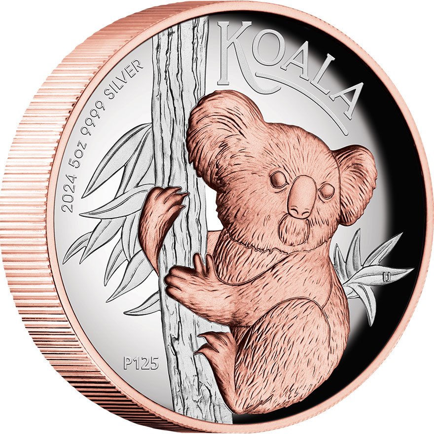 View 2: Silber Koala 5 oz PP - Roségold Teilvergoldet 2024