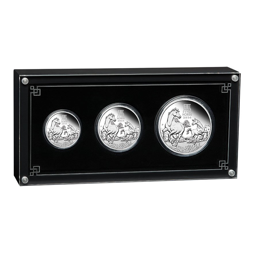 Case of the Silver Lunar III Horse 3 Coin Set PF - 2026