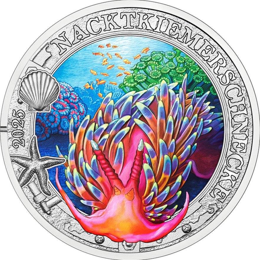 Front of the CuNi Luminous Sea Worlds “nudibranch” 3 EUR UN - 2025 