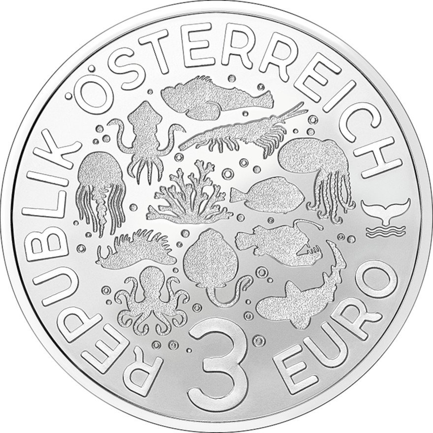 Back of the CuNi Luminous Sea Worlds “nudibranch” 3 EUR UN - 2025 