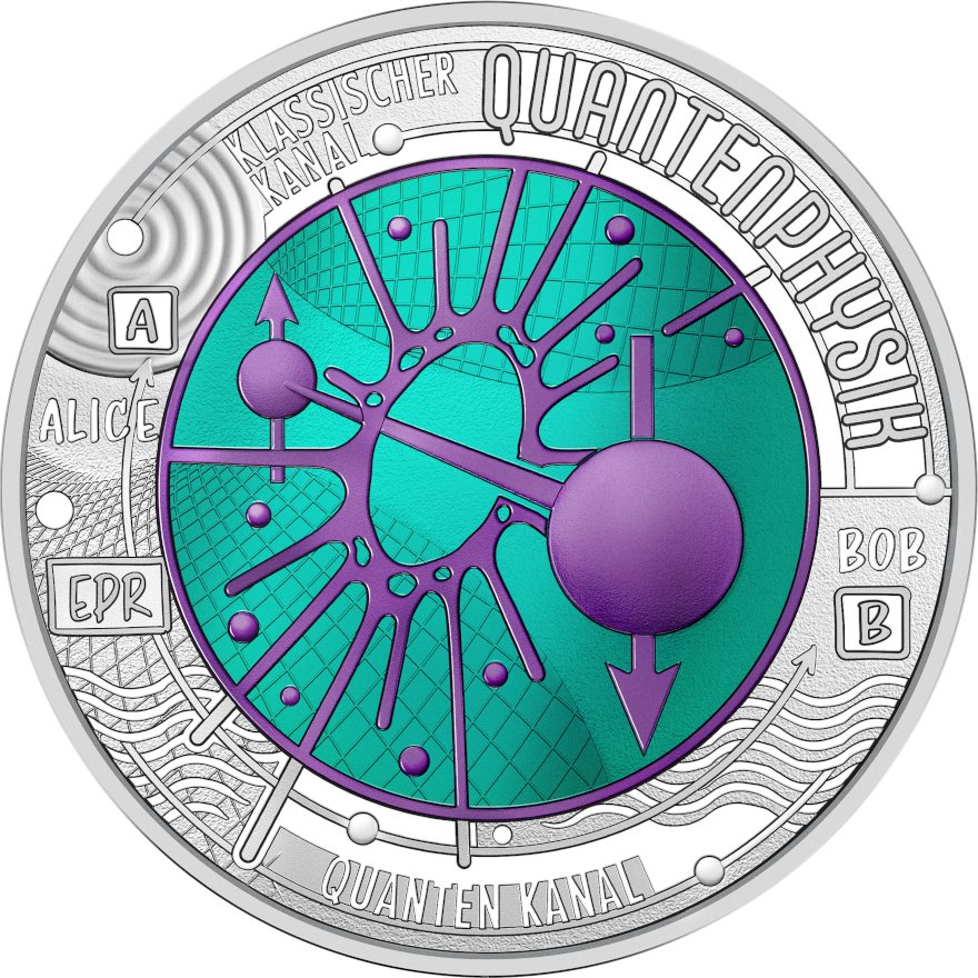 Back of Silver Niob Coin "Quantum Physics" 25 EUR HGH AUT – 2026