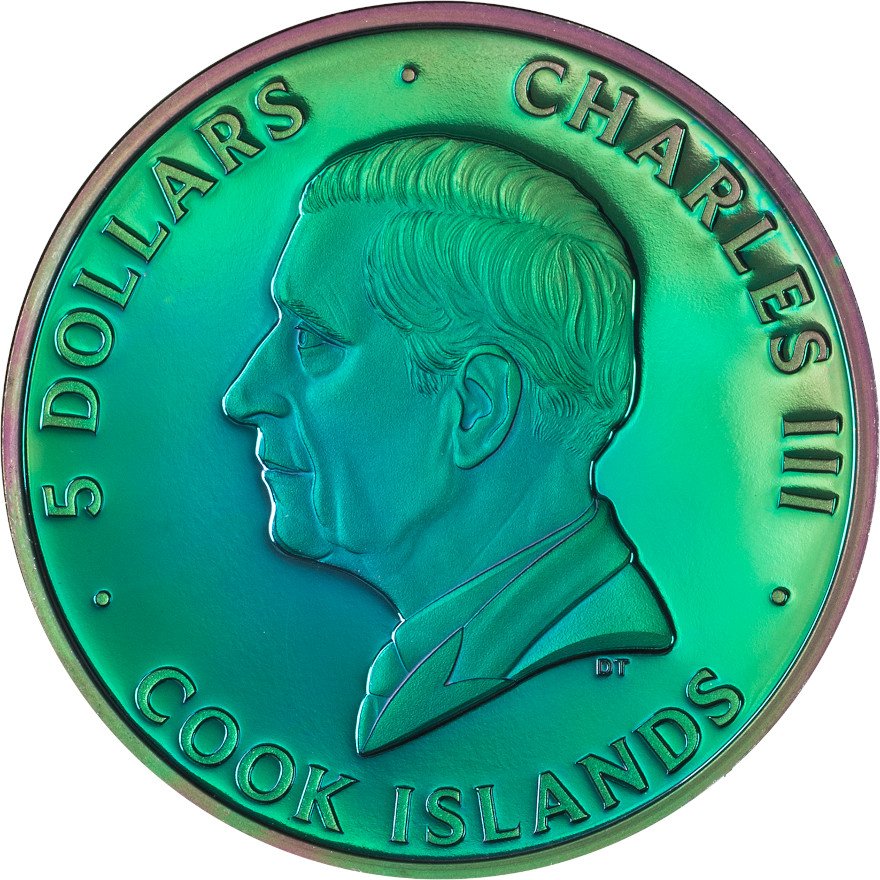 Back of Silver Spectrum Peacock 1 oz PF - Prisma Plating 2025