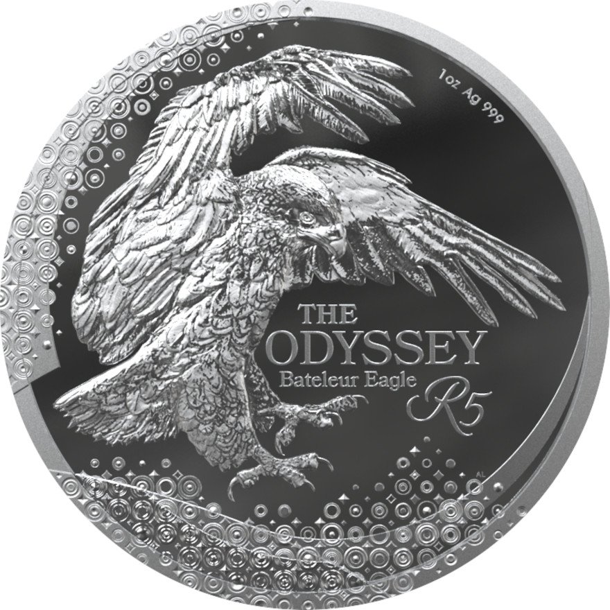 Front of the Silver Bateleur Eagle 1 oz PF - 2025