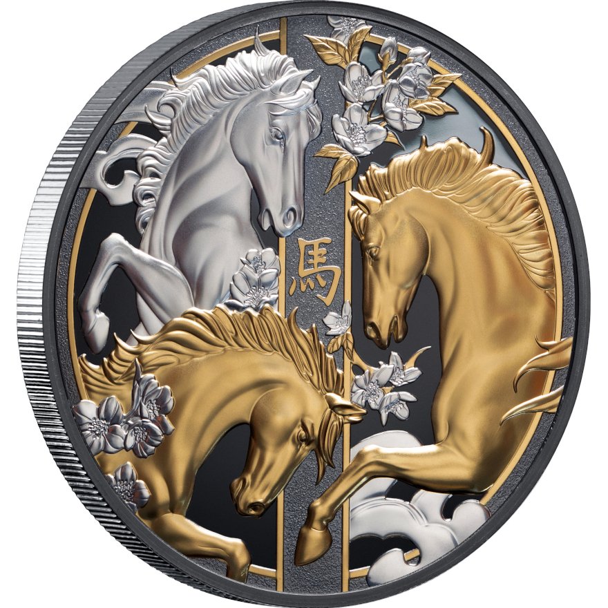Side view of the Silver Lunar Horse – 5 oz BF – 2026