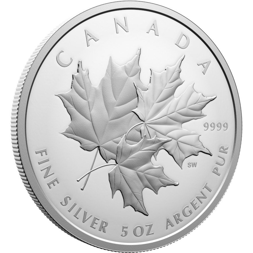 View 2: Silber Triple Maple Leaf 5 oz PP - 2025