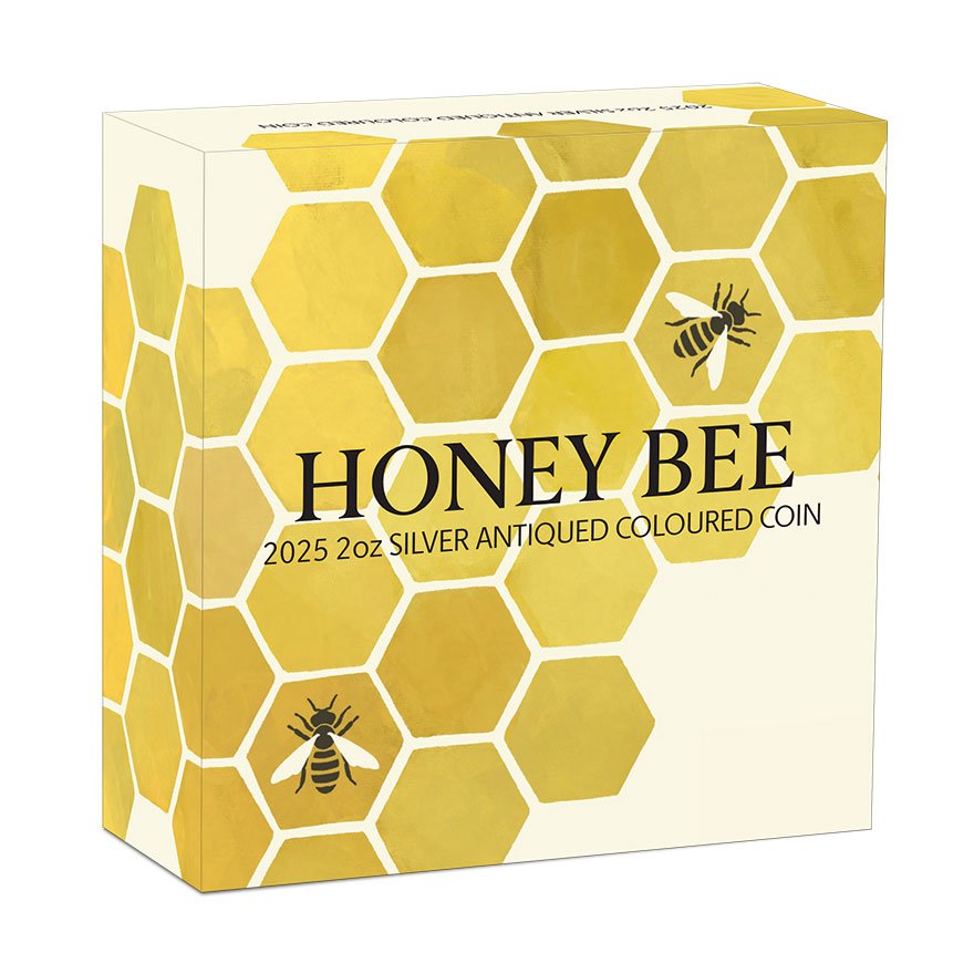 Silver Honey Bee 2 oz - Antik Finish 2025 in the shipper