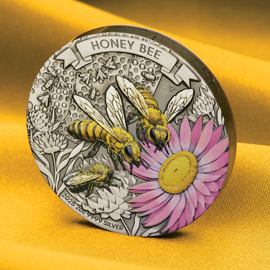 Silver Honey Bee 2 oz - Antik Finish 2025 Artshot