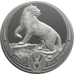 Silber Leopard 1 oz - Big Five Serie III - 2026 Front of Silver Leopard in Blister - 2026