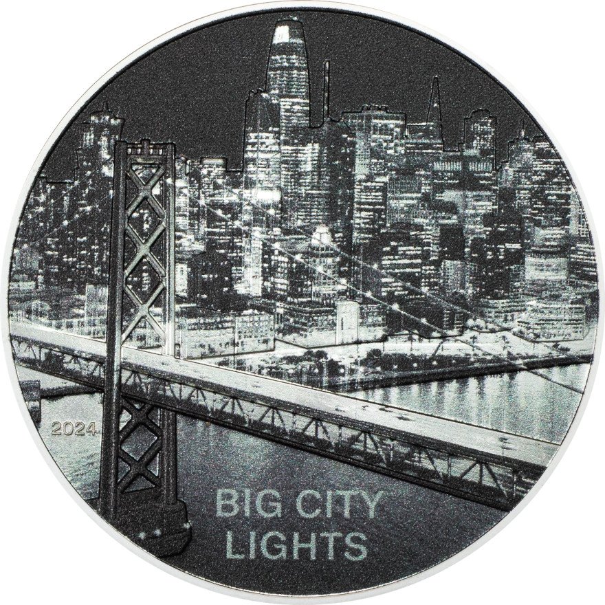 View 1: Silber Big City Lights - San Francisco 1 oz PP - High Relief 2024