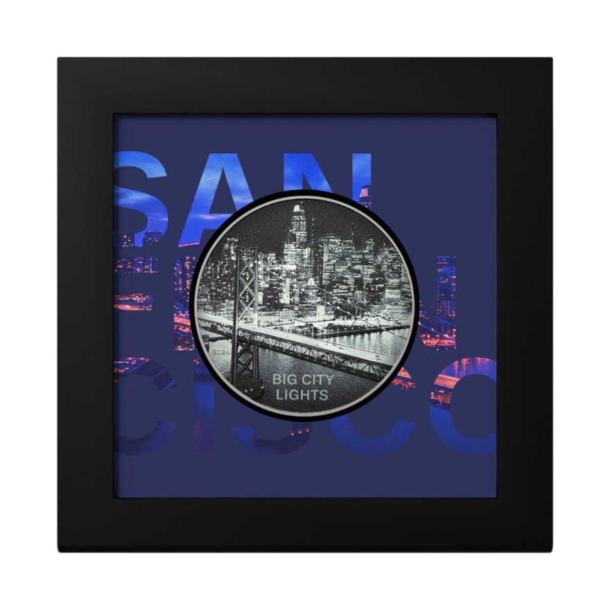 View 3: Silber Big City Lights - San Francisco 1 oz PP - High Relief 2024