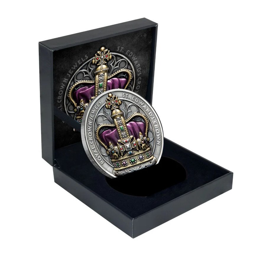Coin case of Silver Royal Crown Jewels - St Edwards Crown 2 oz - Ultra High Relief 2026